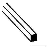 Styrene Rod Square .010 x 10'' Long pkg(10) Plastruct 90709 PLS90709